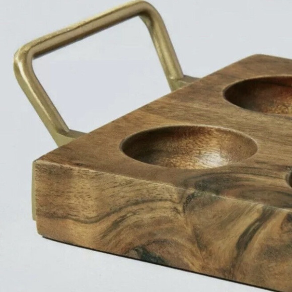 Hearth & Hand with Magnolia Wood Dozen Egg Tray Gold Metal Handles Easter Spring - Picture 5 of 10